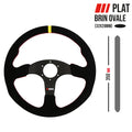 RRS APEX steering wheel – Flat 350 mm - Black suede