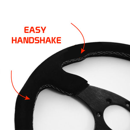 RRS APEX steering wheel - Flat 330 mm - Black suede