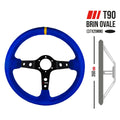 RRS CORSA steering wheel - F90 350mm - Blue suede - Black spokes