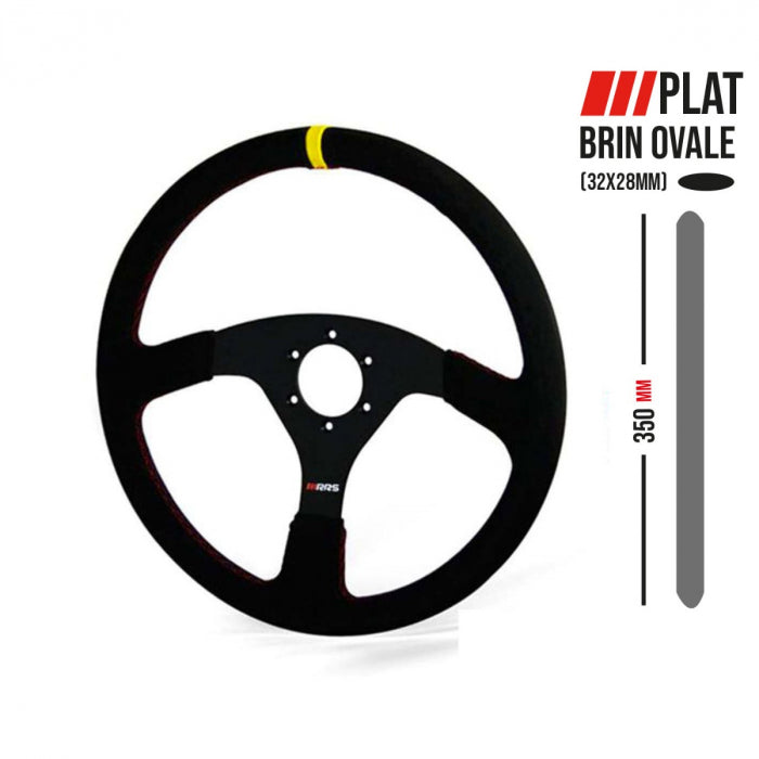 RRS VELOCE steering wheel - Flat 350mm - Black suede