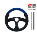 RRS RACER steering wheel - Flat 320mm - Blue suede