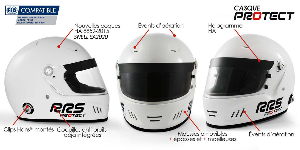 Helmet PROTECT Full face CIRCUIT RRS FIA 8859-2015 SNELL SA2020