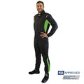 RRS Diamond Star race suit black and green FIA 8856-2018