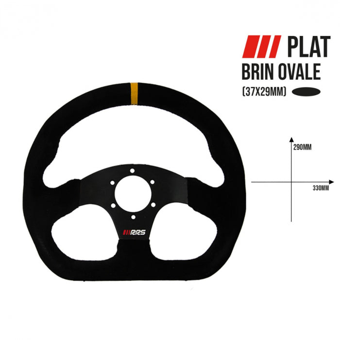 RRS TRACK steering wheel - Flat 290x330mm - Black suede