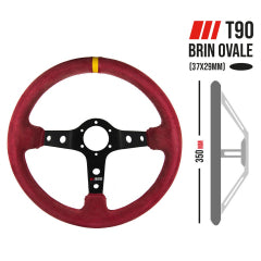 RRS CORSA steering wheel - F90 350mm - Blue suede - Black spokes