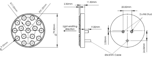 CARTEK FIA 8874-2019 Circular Rain Light (Static/Flashing)